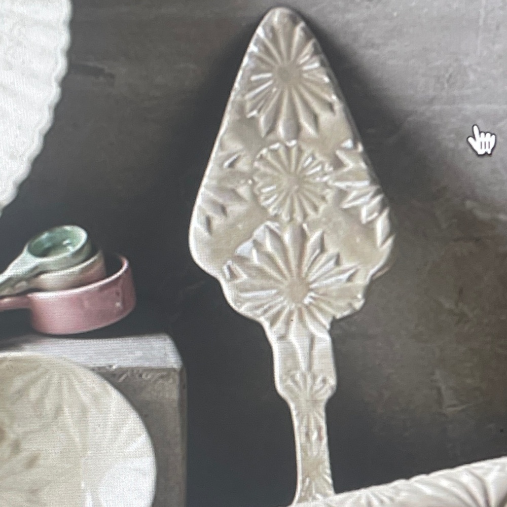 Anthropologie Silver Embossed Cake Server